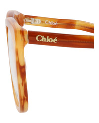 Chloé Womens Square/Rectangle Havana Havana Transparent Fashion Designer Eyewear