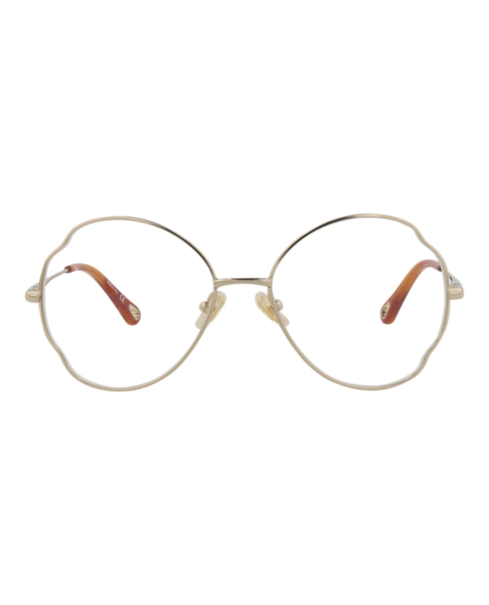 Chloé Womens Round/Oval Gold Gold Transparent Fashion Designer Eyewear Gold Gold Transparent