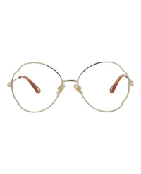 Chloé Womens Round/Oval Gold Gold Transparent Fashion Designer Eyewear Gold Gold Transparent