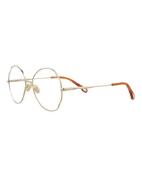 Chloé Womens Round/Oval Gold Gold Transparent Fashion Designer Eyewear