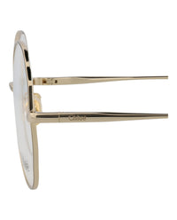 Chloé Womens Round/Oval Gold Gold Transparent Fashion Designer Eyewear