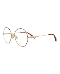 Chloé Womens Round/Oval Havana Gold Transparent Fashion Designer Eyewear