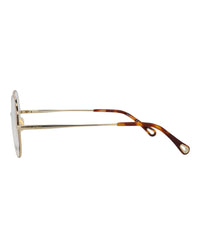 Chloé Womens Round/Oval Havana Gold Transparent Fashion Designer Eyewear