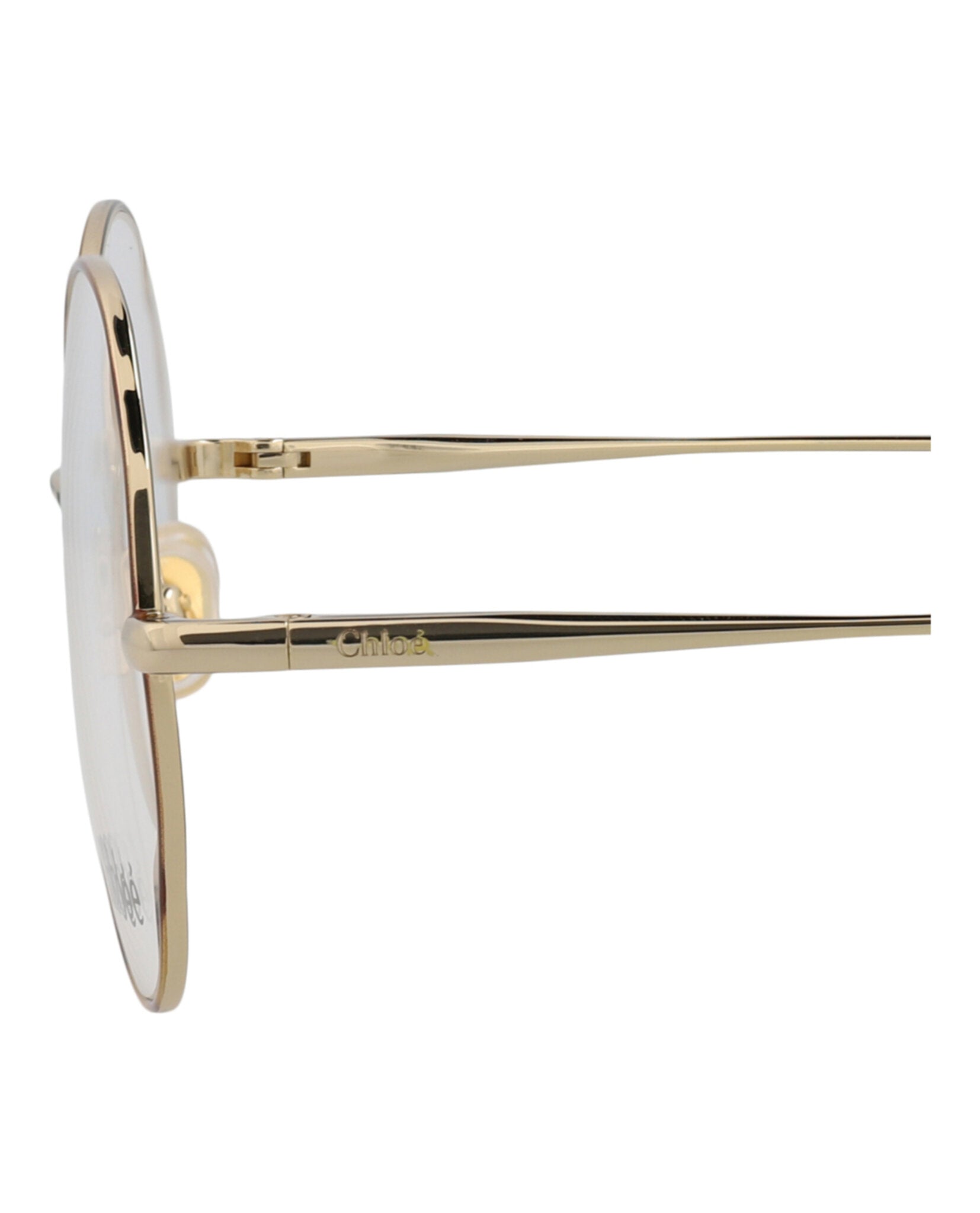 Chloé Womens Round/Oval Havana Gold Transparent Fashion Designer Eyewear