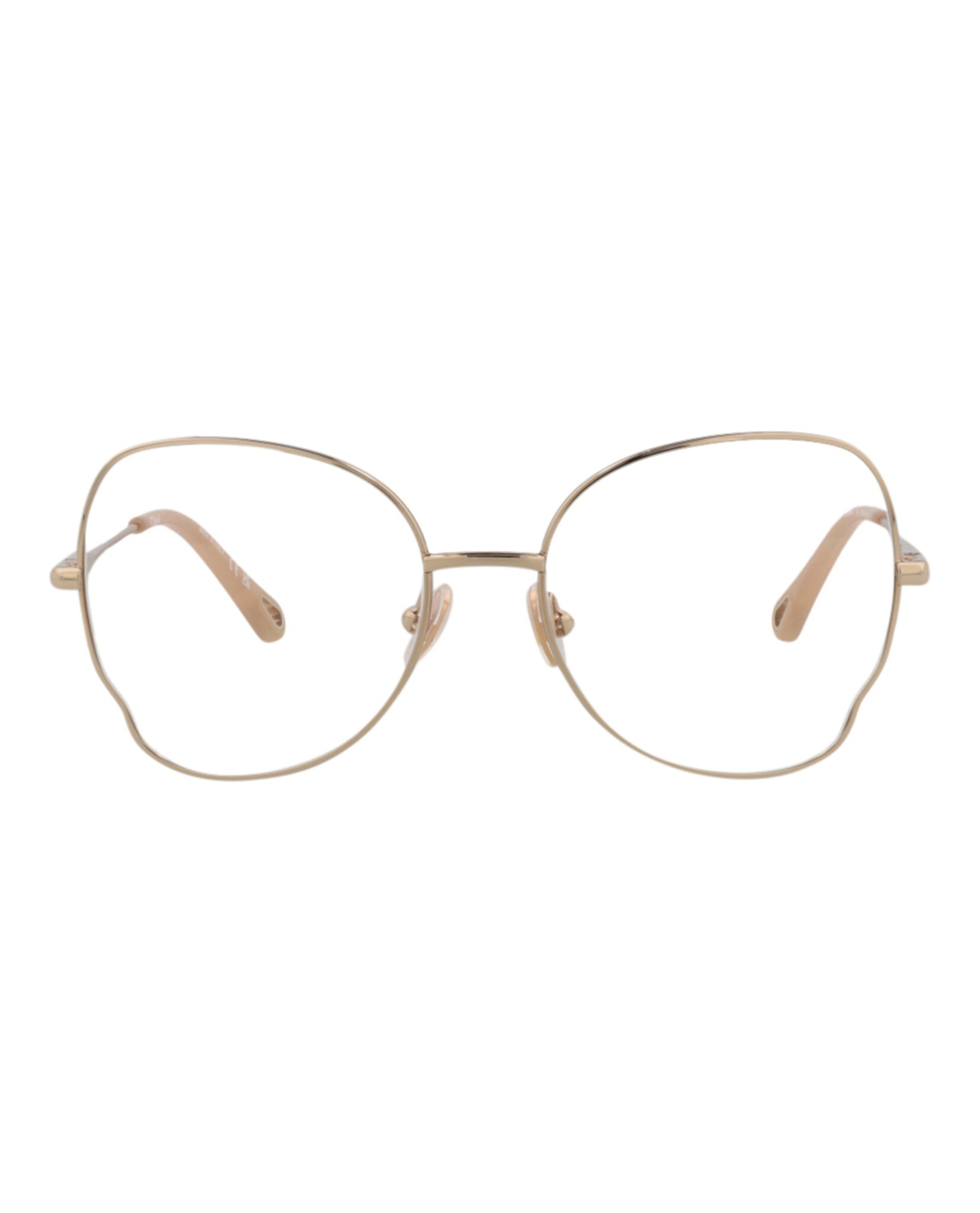 Chloé Womens Round/Oval Gold Gold Transparent Fashion Designer Eyewear Gold Gold Transparent