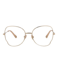 Chloé Womens Round/Oval Gold Gold Transparent Fashion Designer Eyewear Gold Gold Transparent