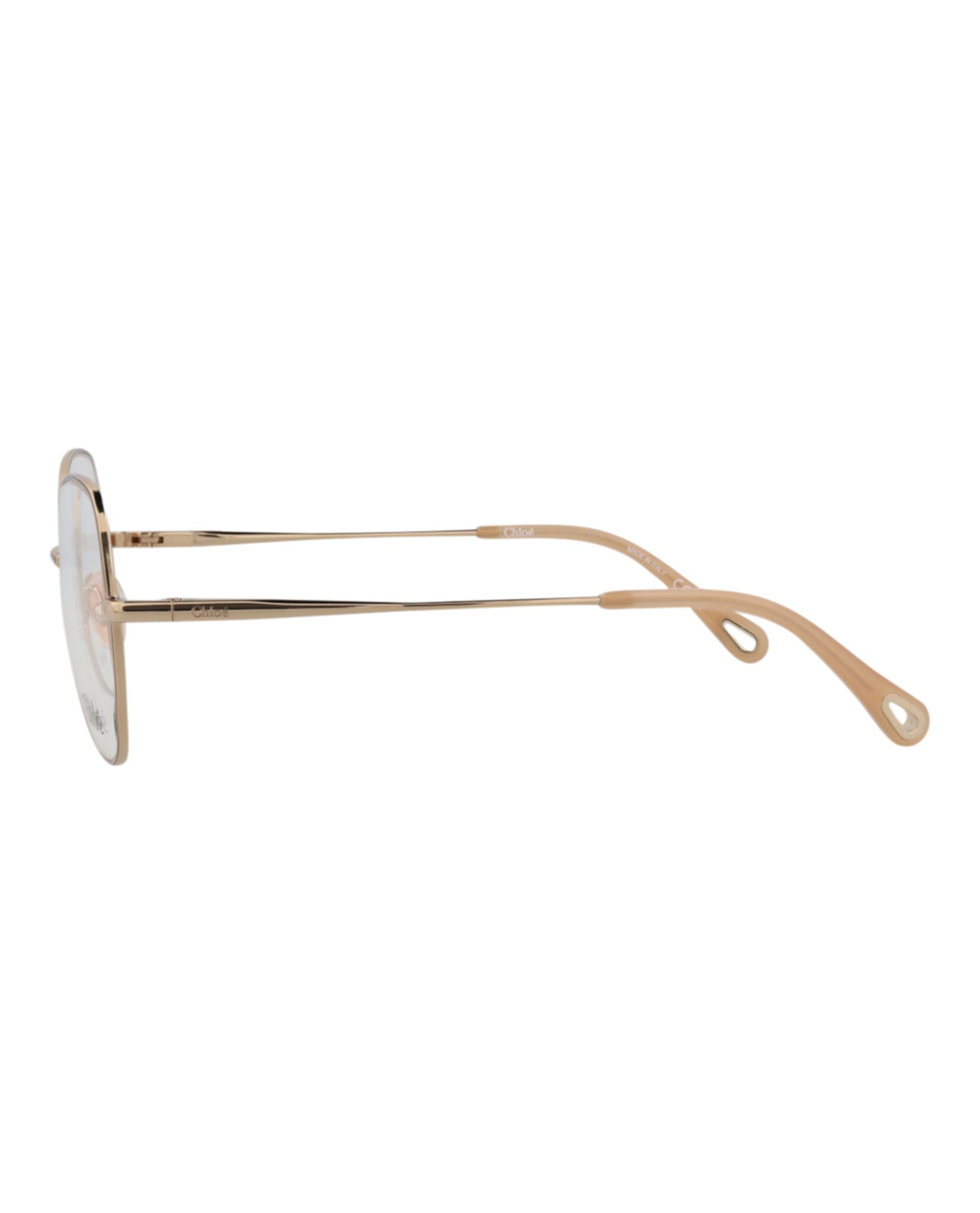 Chloé Womens Round/Oval Gold Gold Transparent Fashion Designer Eyewear
