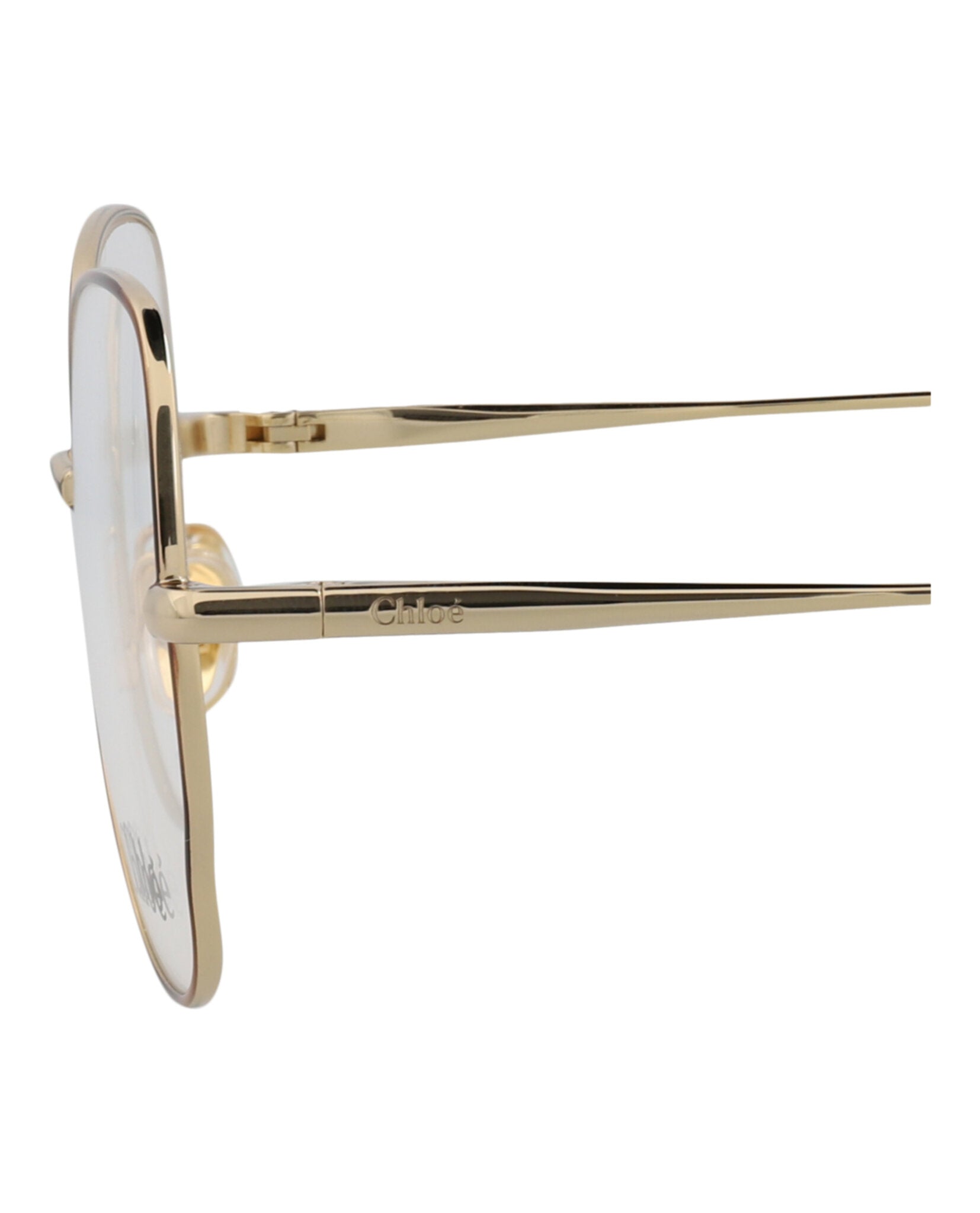 Chloé Womens Round/Oval Havana Gold Transparent Fashion Designer Eyewear