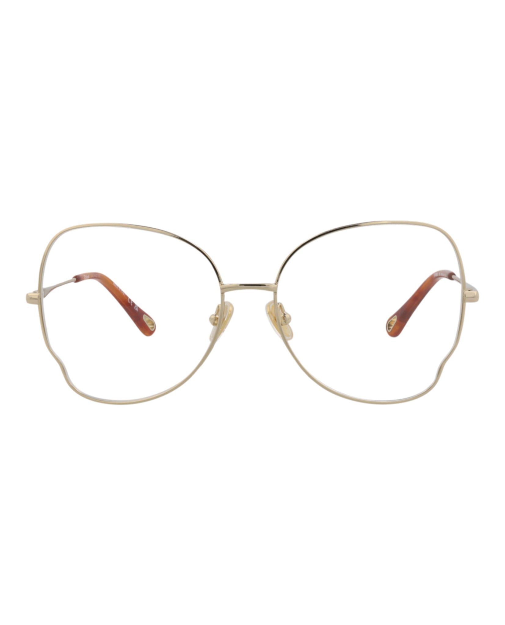 Chloé Womens Cat Eye Gold Gold Transparent Fashion Designer Eyewear