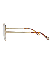 Chloé Womens Cat Eye Havana Gold Transparent Fashion Designer Eyewear