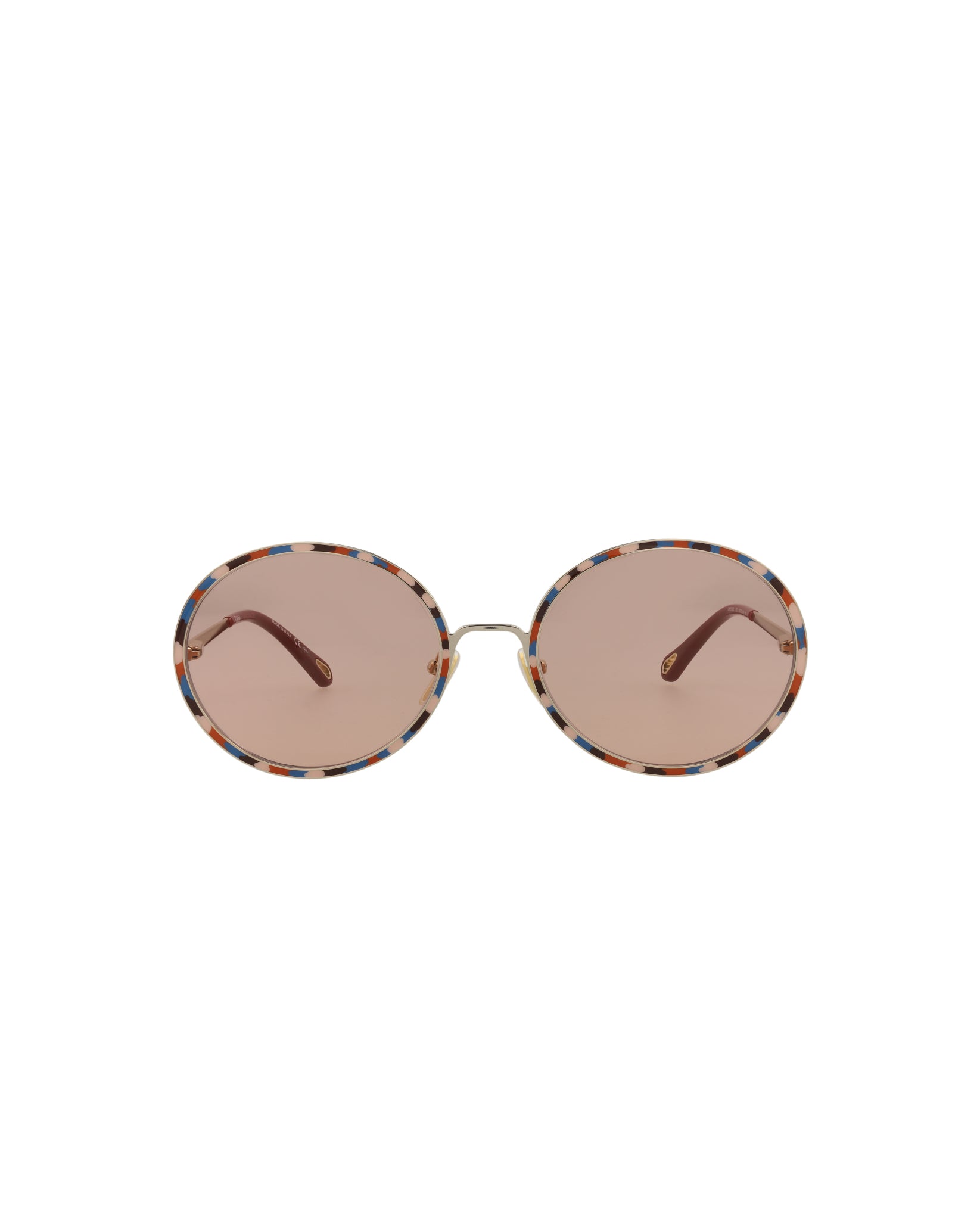 Chloé Womens Round/Oval Gold Gold Orange Fashion Designer Eyewear