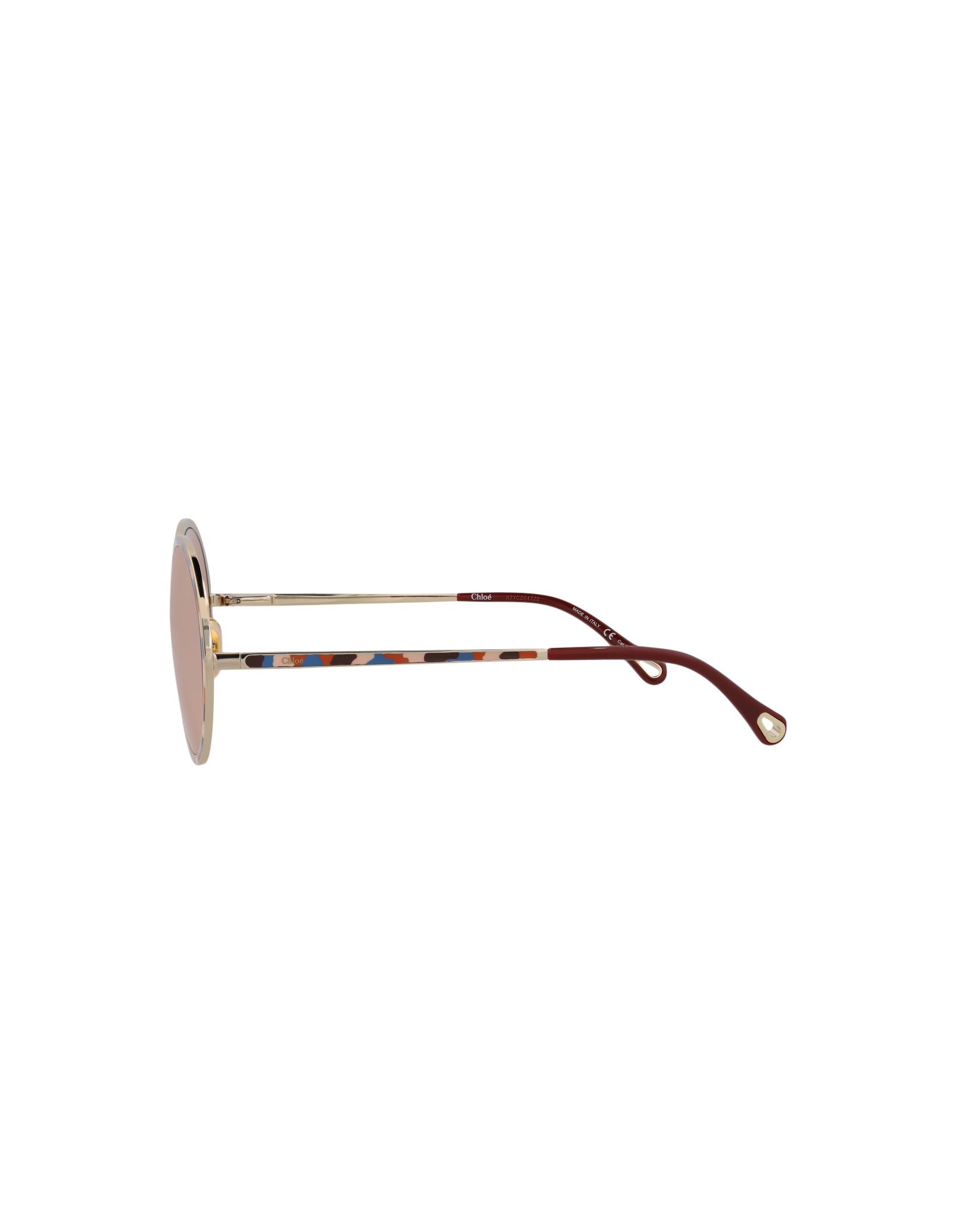 Chloé Womens Round/Oval Gold Gold Orange Fashion Designer Eyewear