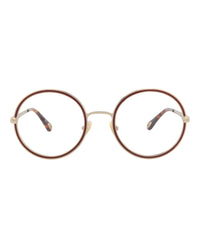 Chloé Chloé Womens Round/Oval Gold Gold Transparent Fashion Designer Eyewear