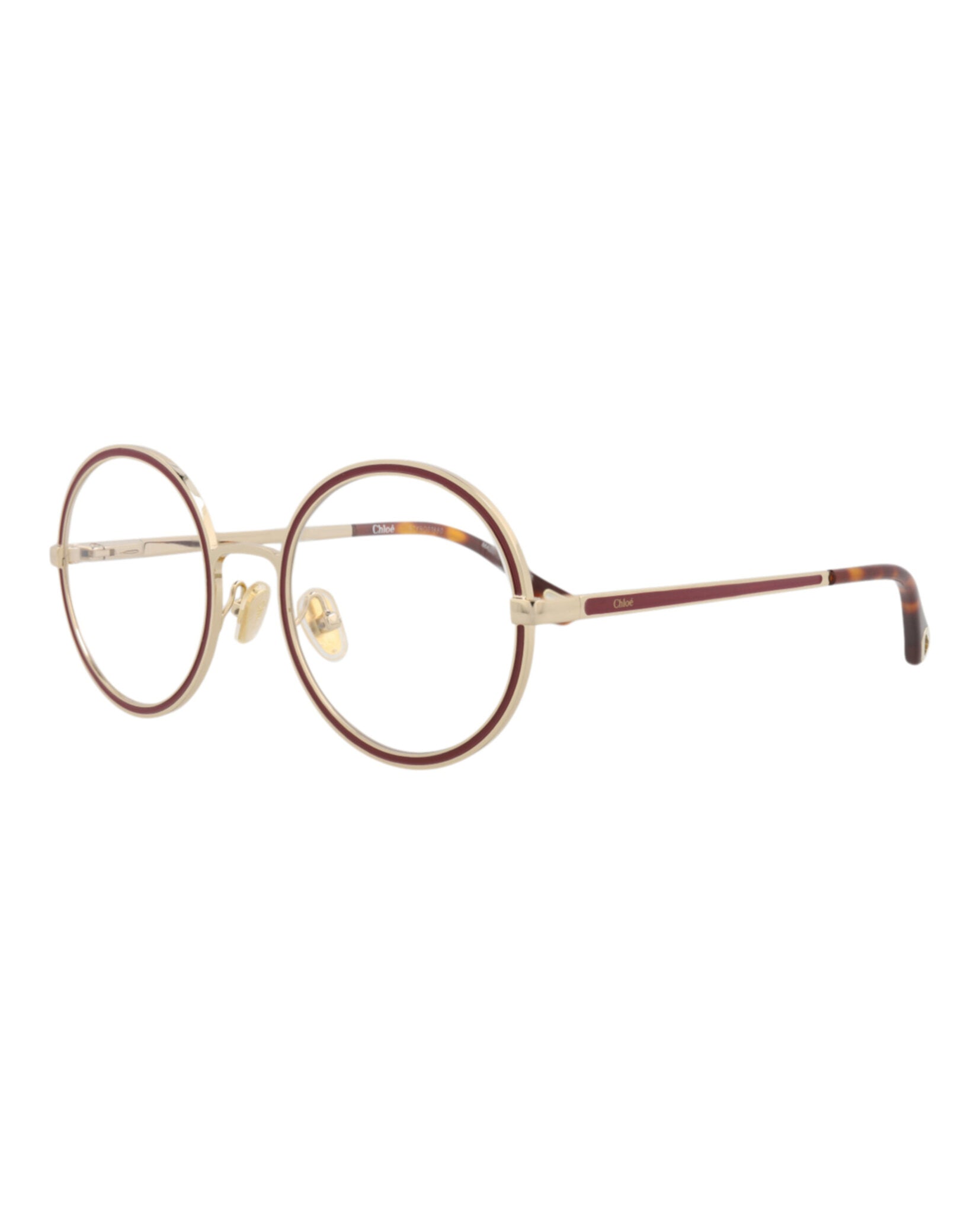Chloé Chloé Womens Round/Oval Gold Gold Transparent Fashion Designer Eyewear