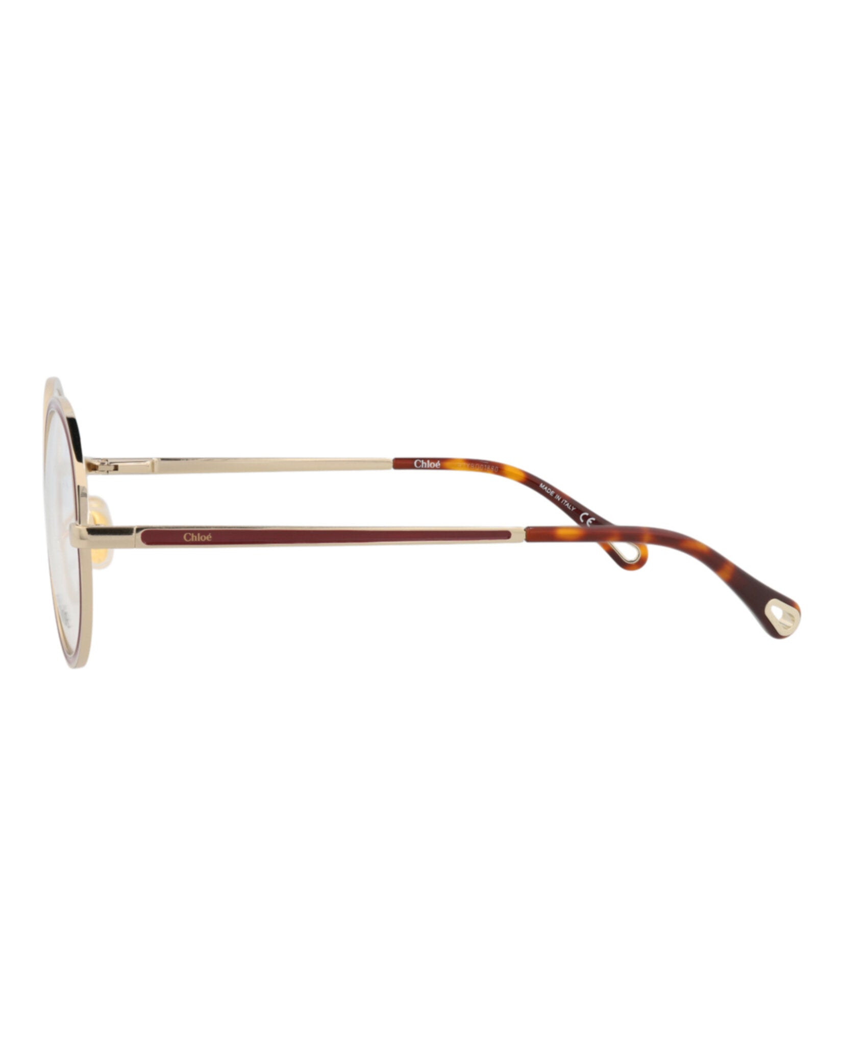 Chloé Chloé Womens Round/Oval Gold Gold Transparent Fashion Designer Eyewear