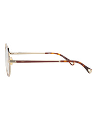 Chloé Chloé Womens Round/Oval Gold Gold Transparent Fashion Designer Eyewear