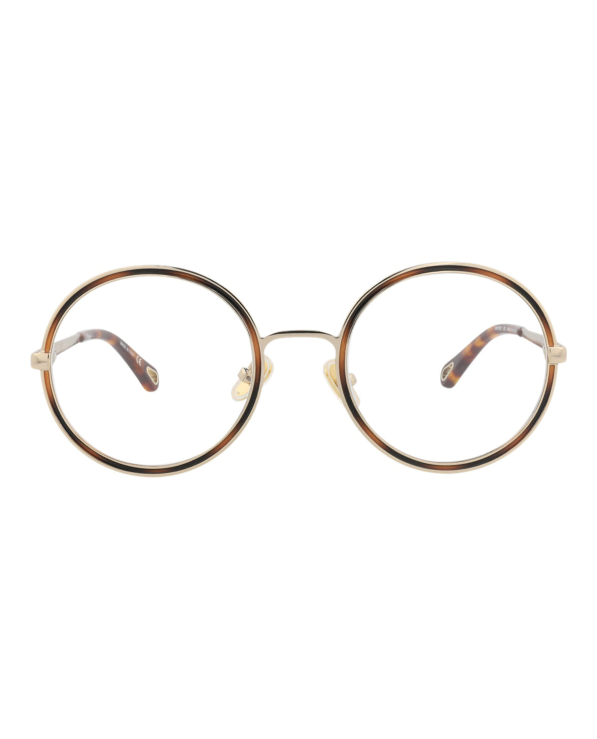 Chloé Womens Round/Oval Gold Gold Transparent Fashion Designer Eyewear