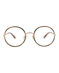 Chloé Womens Round/Oval Gold Gold Transparent Fashion Designer Eyewear