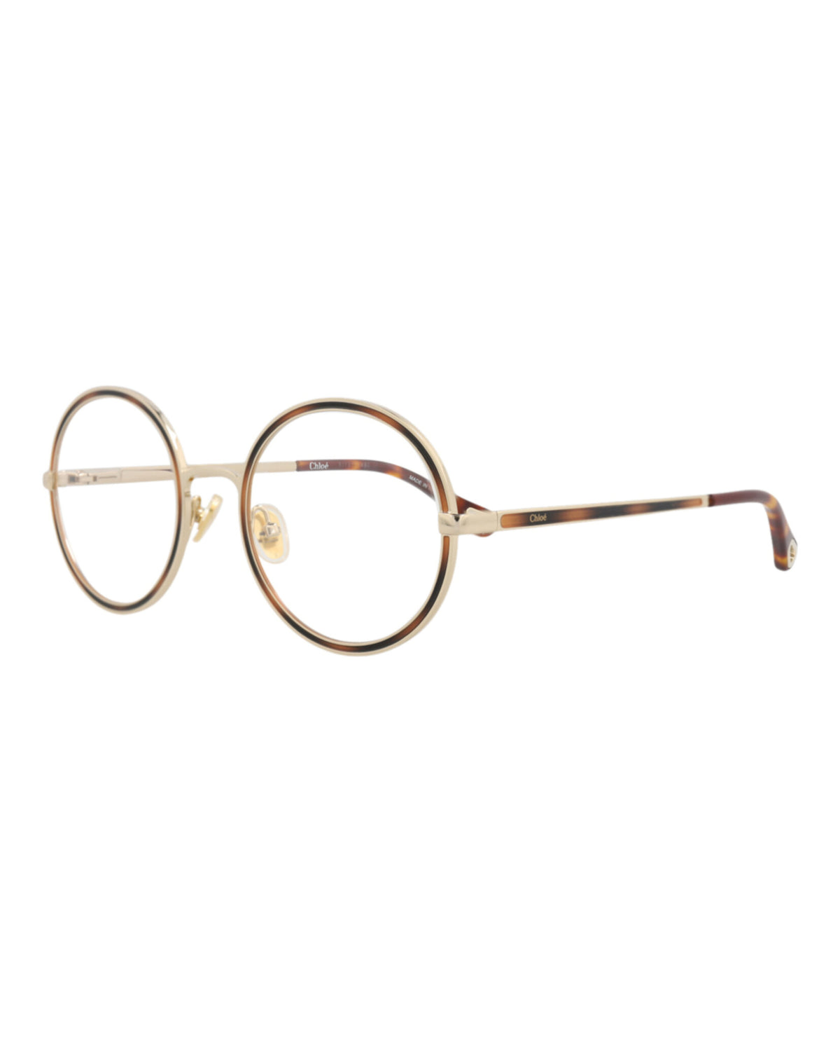 Chloé Womens Round/Oval Gold Gold Transparent Fashion Designer Eyewear