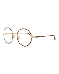 Chloé Womens Round/Oval Gold Gold Transparent Fashion Designer Eyewear