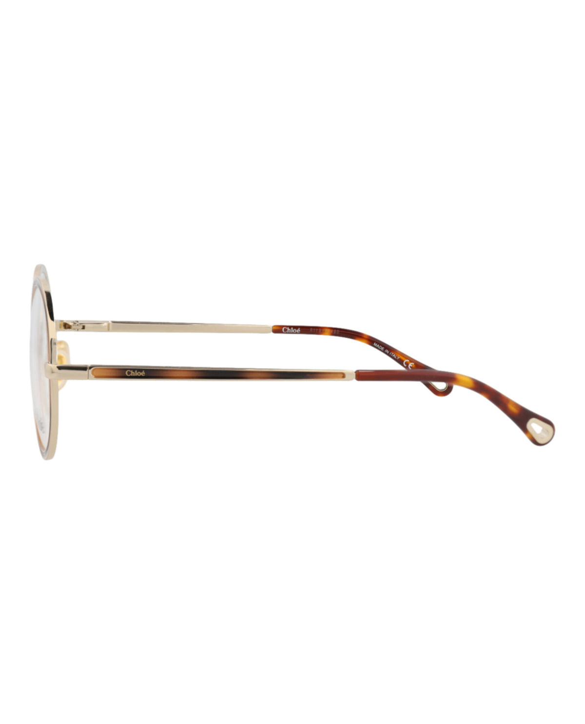 Chloé Womens Round/Oval Gold Gold Transparent Fashion Designer Eyewear