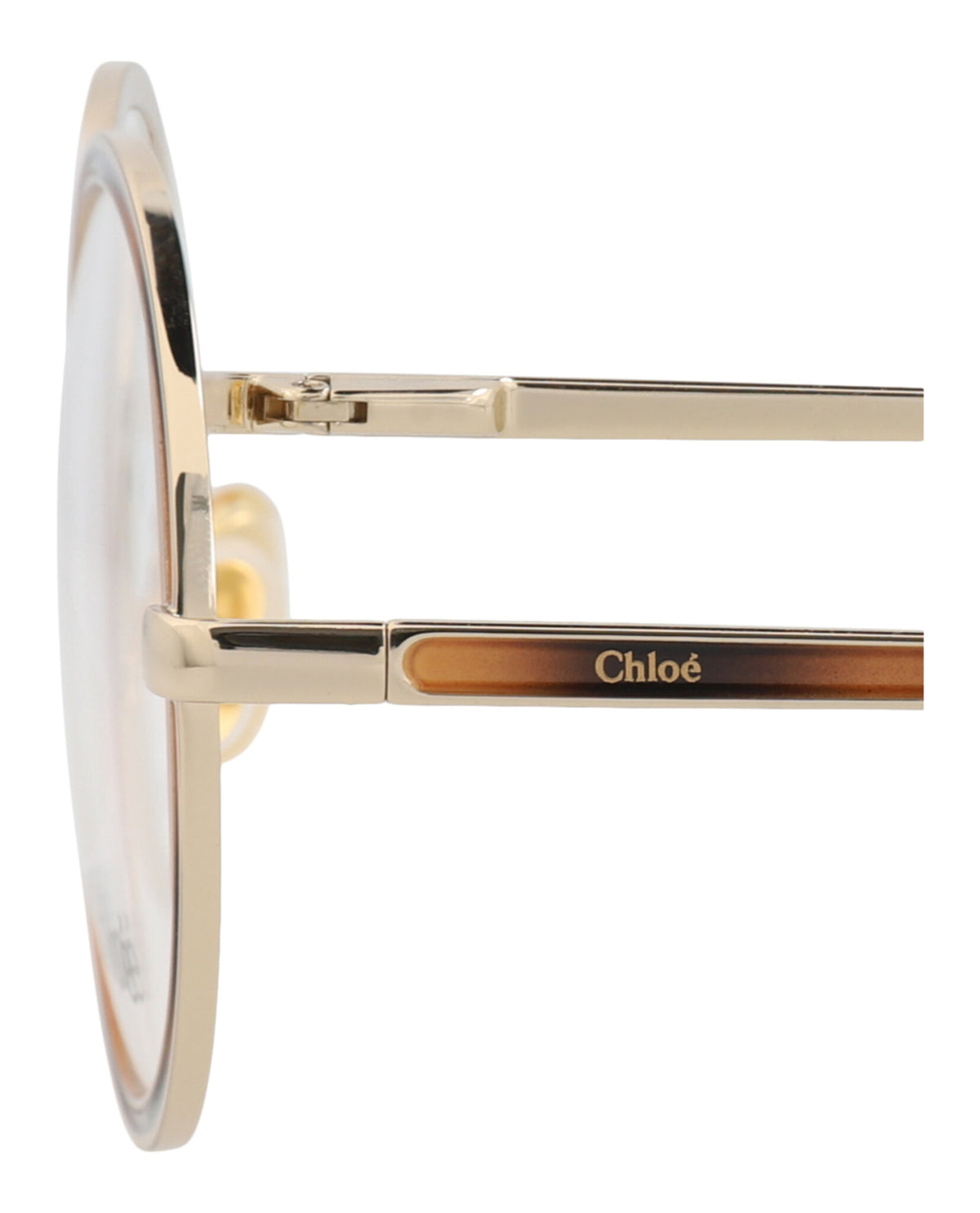 Chloé Womens Round/Oval Gold Gold Transparent Fashion Designer Eyewear