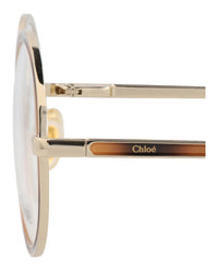 Chloé Womens Round/Oval Gold Gold Transparent Fashion Designer Eyewear