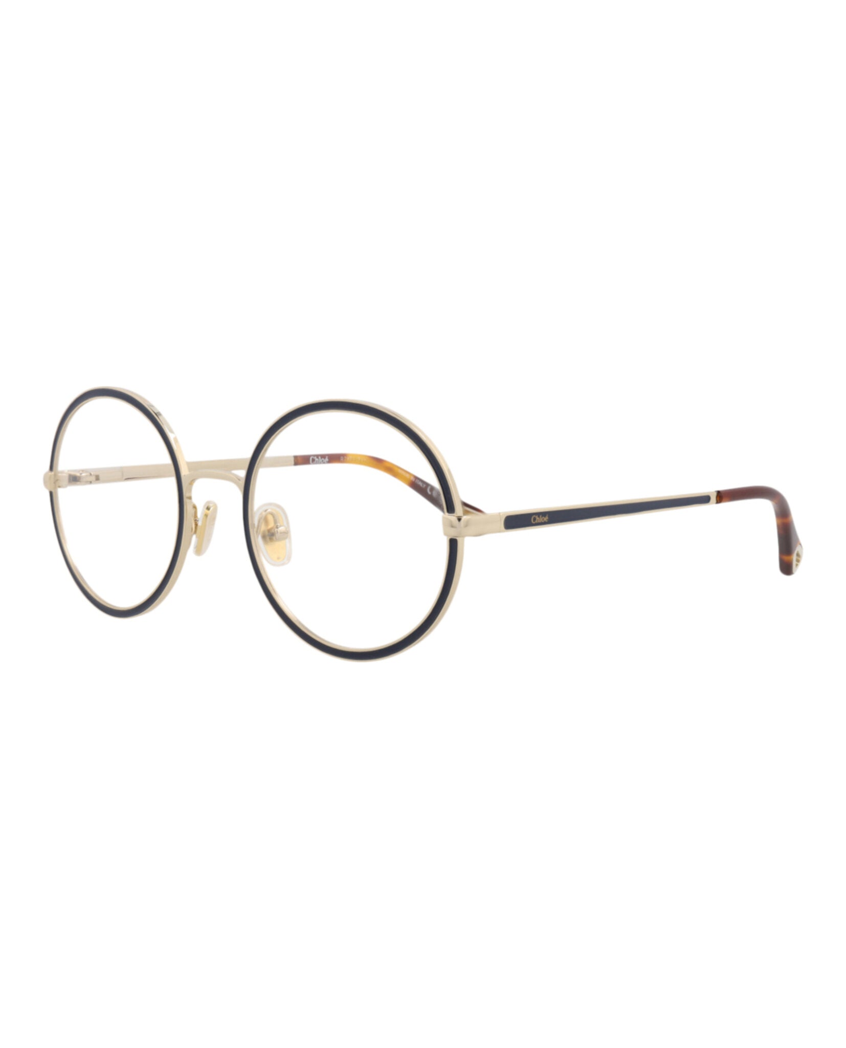 Chloé Chloé Womens Round/Oval Gold Gold Transparent Fashion Designer Eyewear