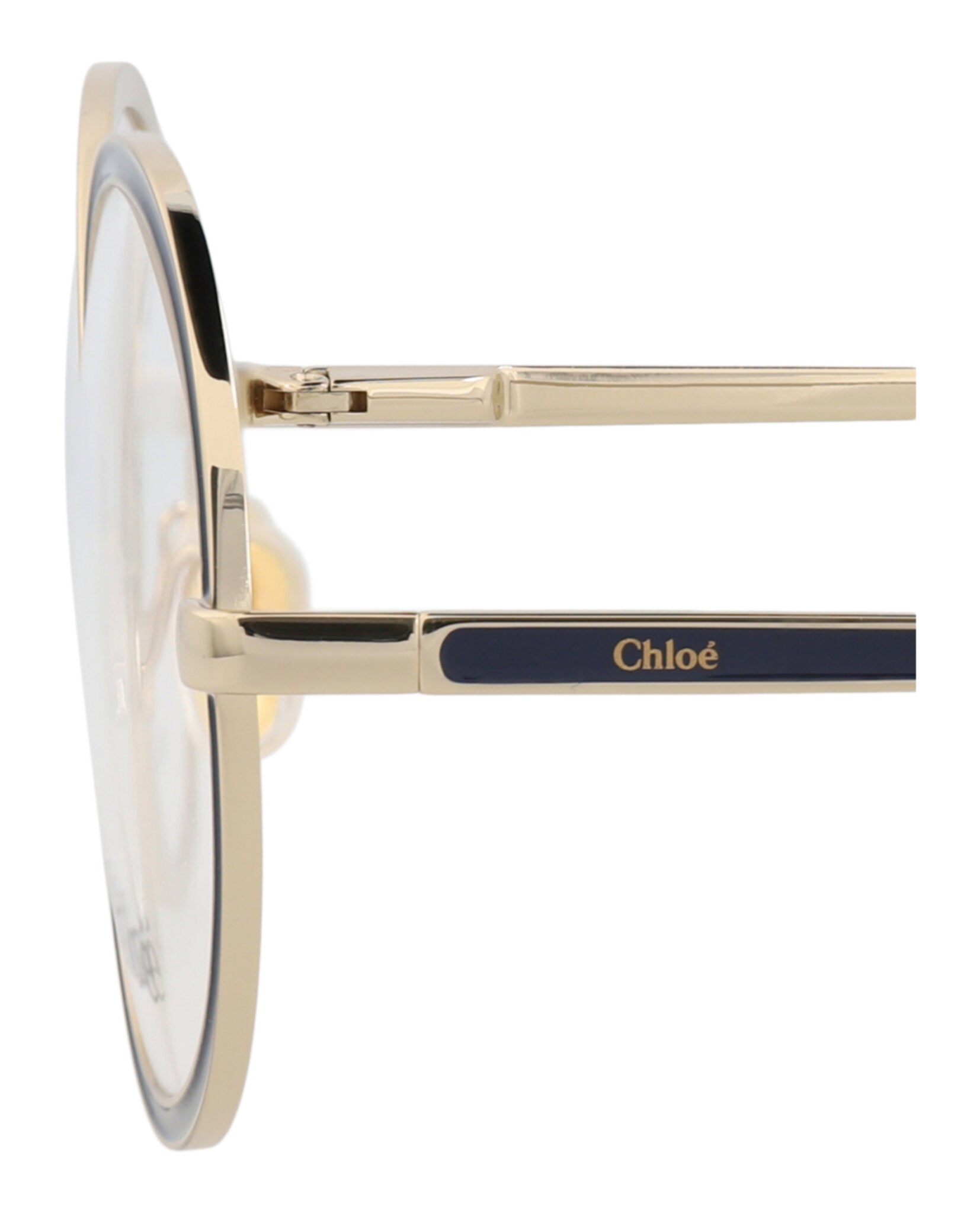 Chloé Chloé Womens Round/Oval Gold Gold Transparent Fashion Designer Eyewear