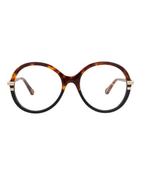 Chloé Womens Round/Oval Havana Havana Transparent Fashion Designer Eyewear