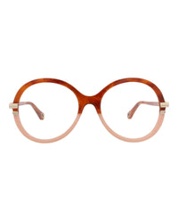 Chloé Womens Round/Oval Havana Havana Transparent Fashion Designer Eyewear