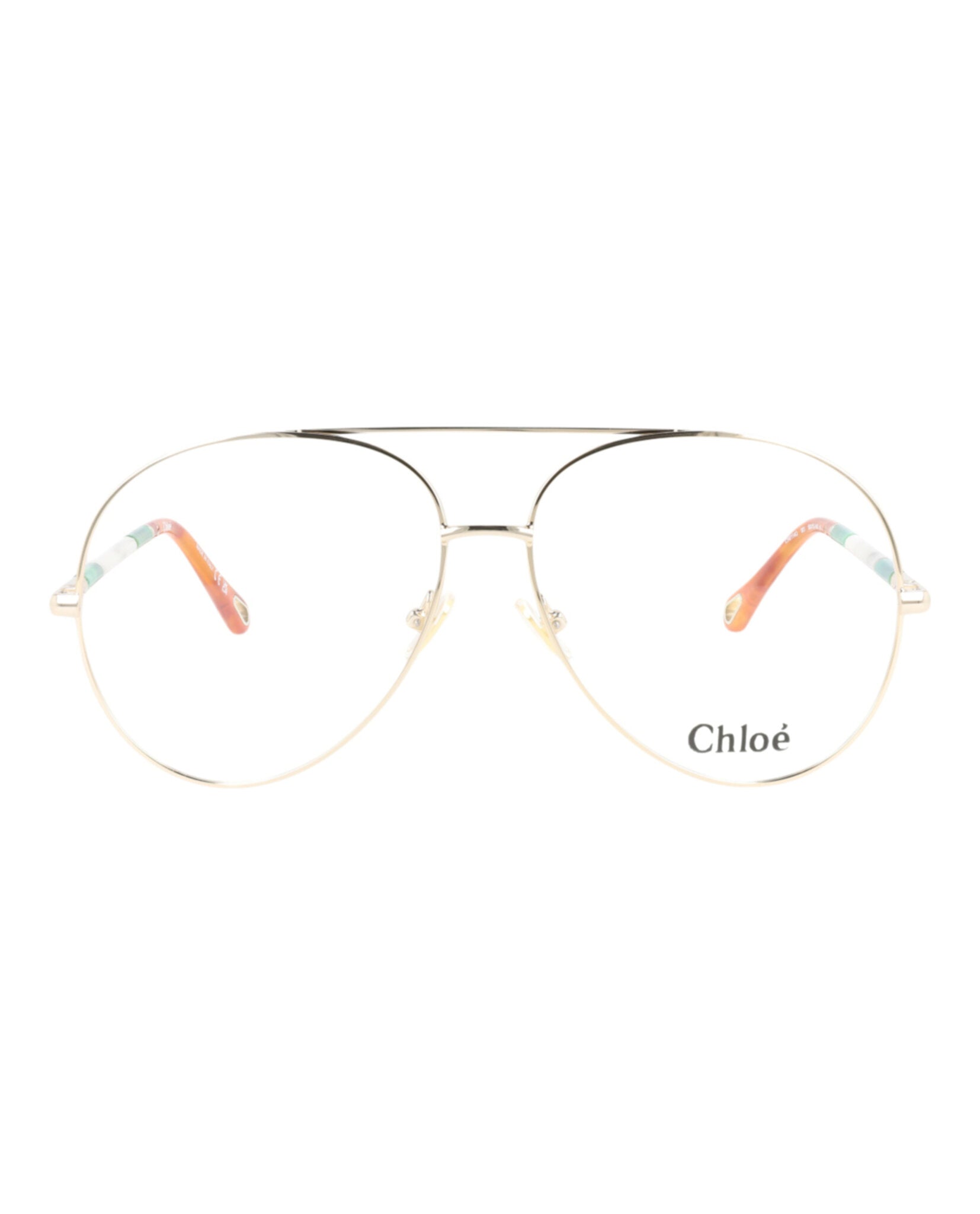 Chloé Chloé Womens Aviator Gold Gold Transparent Fashion Designer Eyewear
