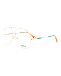 Chloé Chloé Womens Aviator Gold Gold Transparent Fashion Designer Eyewear