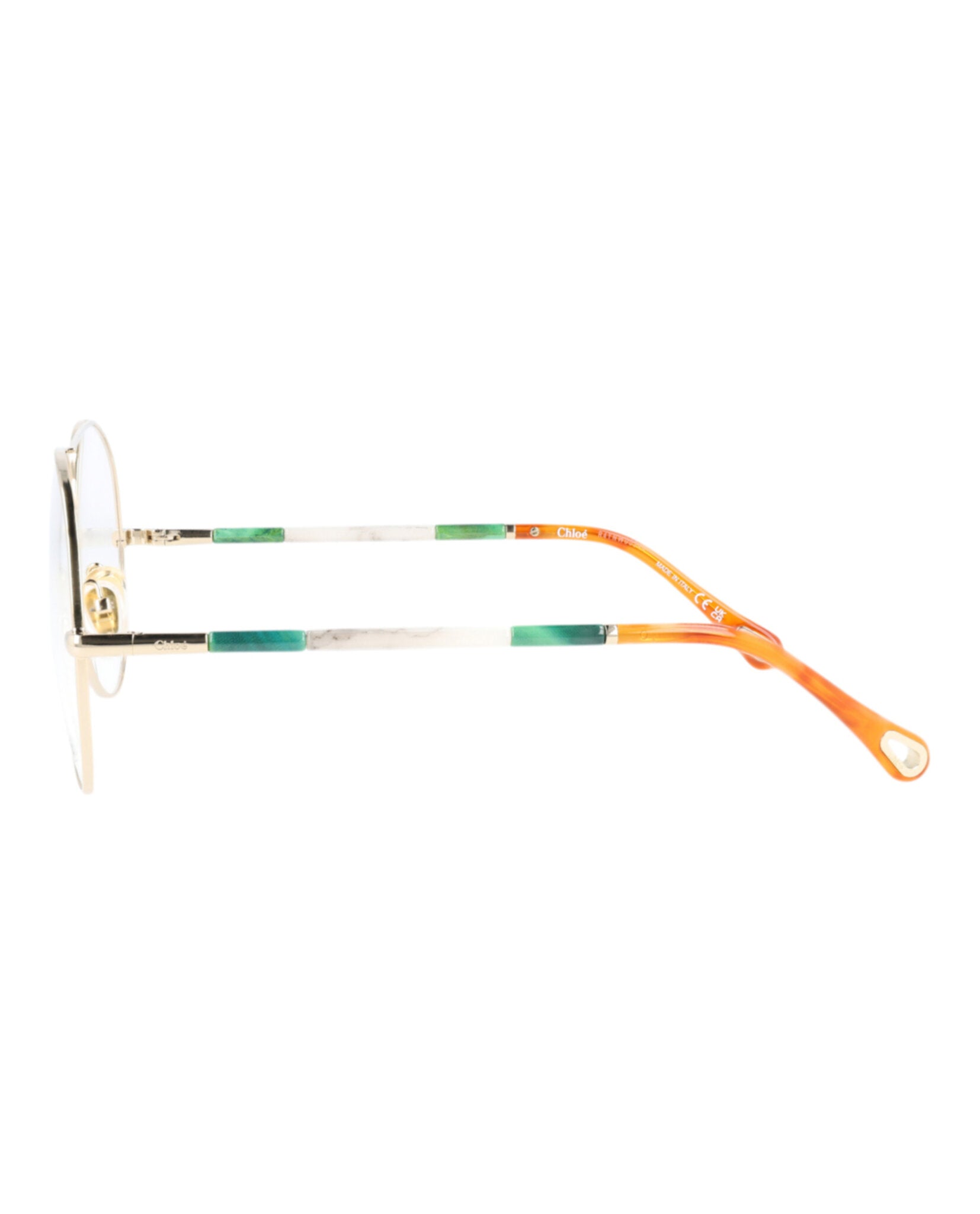 Chloé Chloé Womens Aviator Gold Gold Transparent Fashion Designer Eyewear