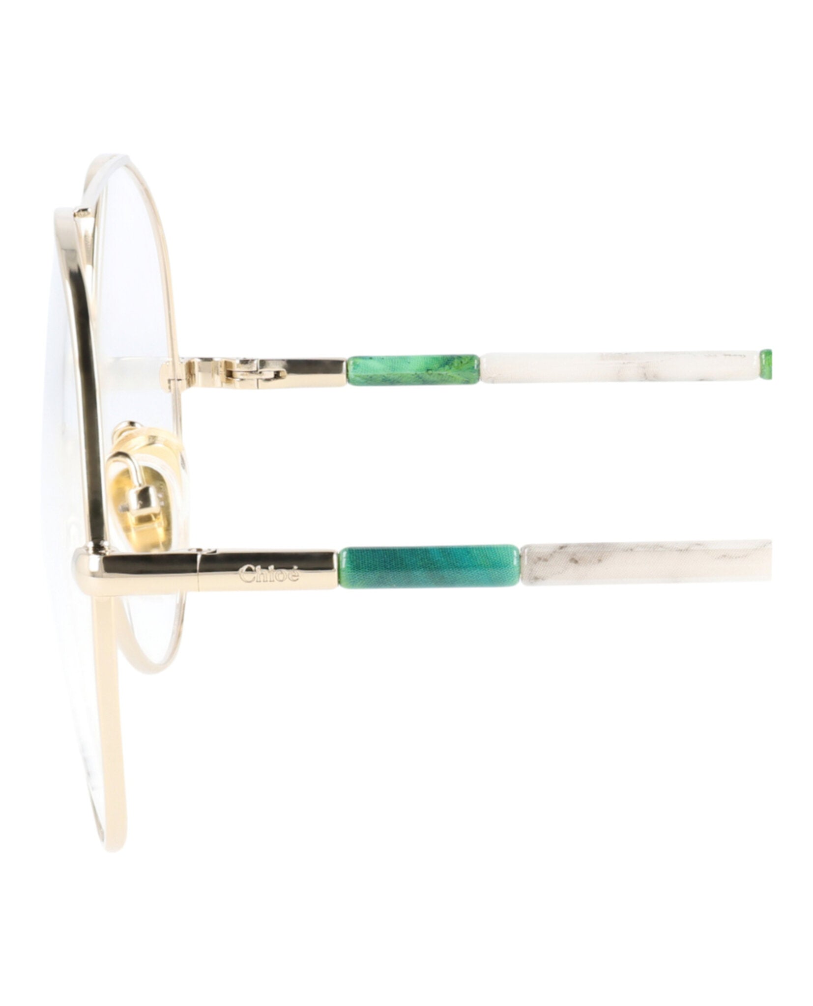 Chloé Chloé Womens Aviator Gold Gold Transparent Fashion Designer Eyewear