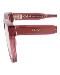 Chloé Chloé Womens Square/Rectangle Pink Pink Transparent Fashion Designer Eyewear