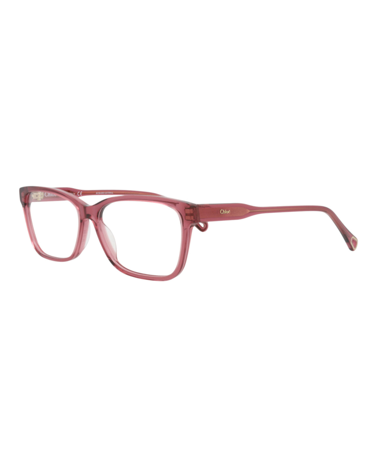 Chloé Womens Square/Rectangle Pink Pink Transparent Fashion Designer Eyewear