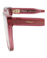 Chloé Womens Square/Rectangle Pink Pink Transparent Fashion Designer Eyewear
