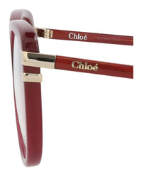 Chloé Chloé Womens Square/Rectangle Burgundy Burgundy Transparent Fashion Designer Eyewear