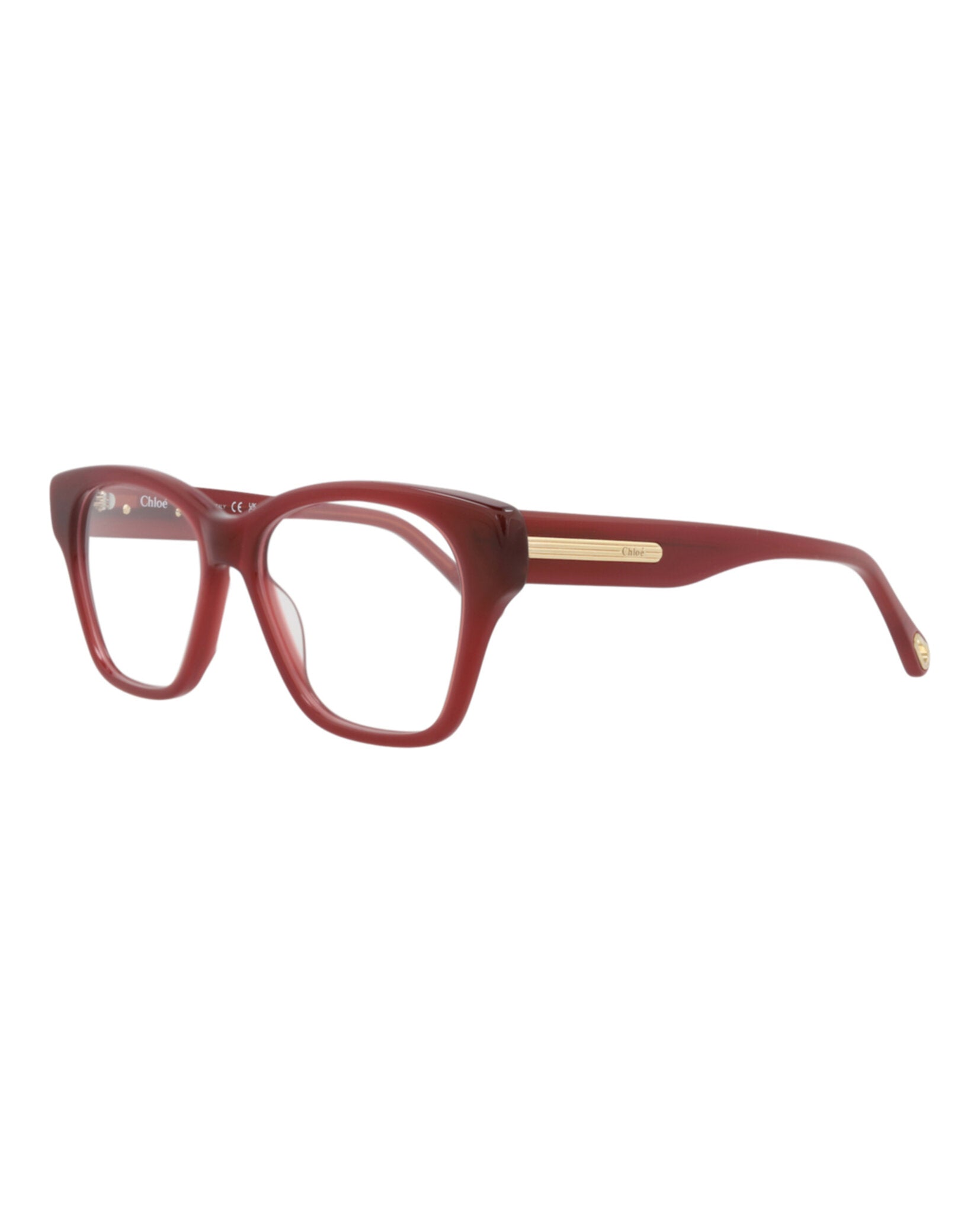 Chloé Chloé Womens Square/Rectangle Burgundy Burgundy Transparent Fashion Designer Eyewear