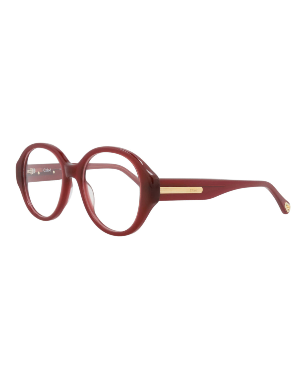 Chloé Womens Round/Oval Burgundy Burgundy Transparent Fashion Designer Eyewear