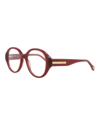 Chloé Womens Round/Oval Burgundy Burgundy Transparent Fashion Designer Eyewear