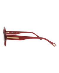 Chloé Womens Round/Oval Burgundy Burgundy Transparent Fashion Designer Eyewear