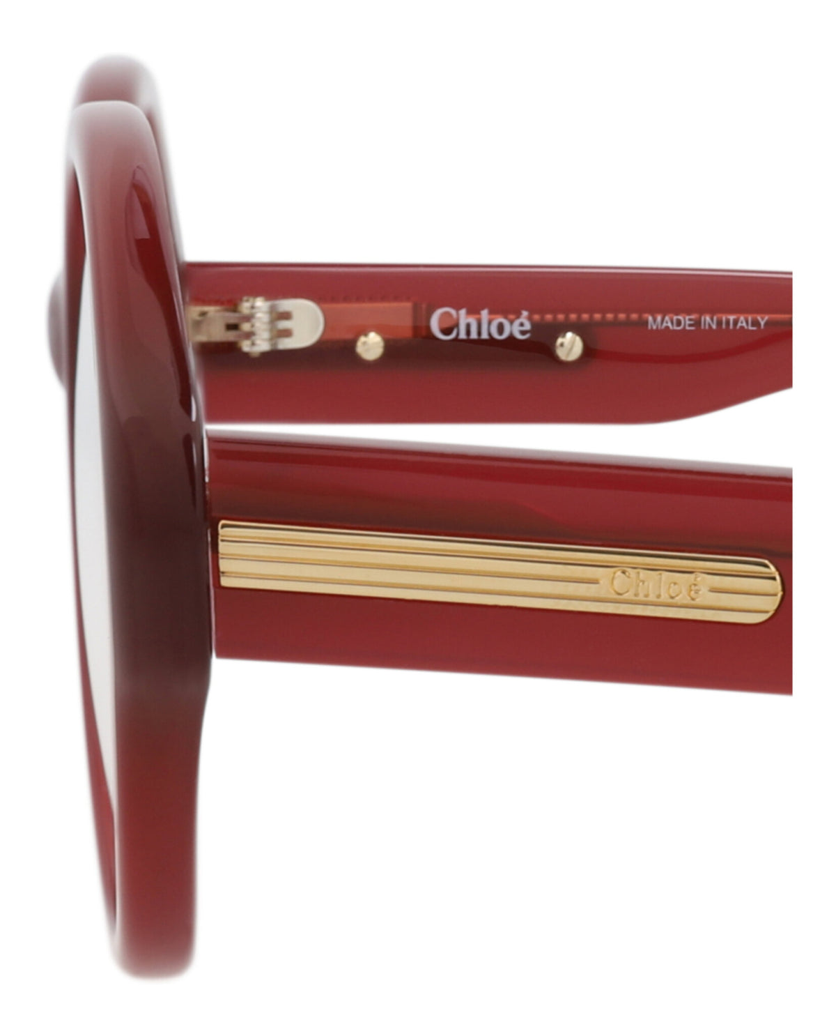 Chloé Womens Round/Oval Burgundy Burgundy Transparent Fashion Designer Eyewear