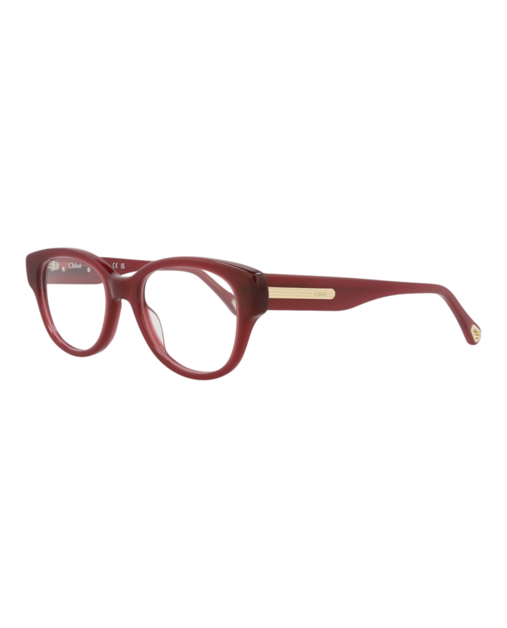 Chloé Chloé Womens Square/Rectangle Burgundy Burgundy Transparent Fashion Designer Eyewear