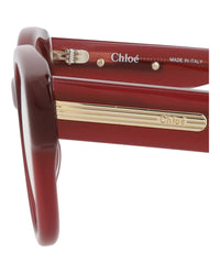 Chloé Chloé Womens Square/Rectangle Burgundy Burgundy Transparent Fashion Designer Eyewear