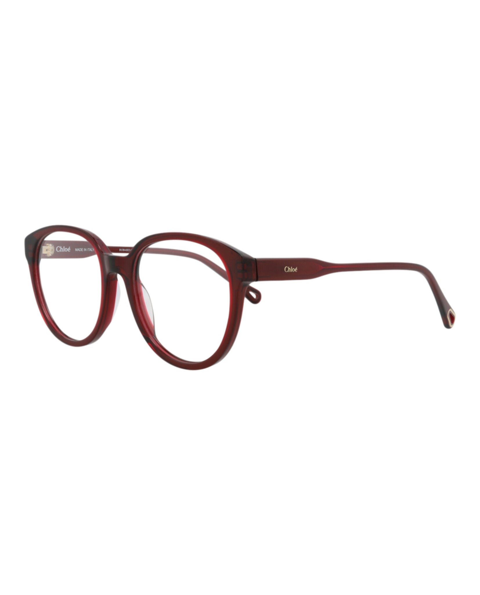Chloé Chloé Womens Round/Oval Burgundy Burgundy Transparent Fashion Designer Eyewear