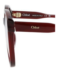 Chloé Chloé Womens Round/Oval Burgundy Burgundy Transparent Fashion Designer Eyewear