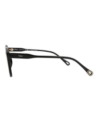 Chloé Womens Round/Oval Black Black Transparent Fashion Designer Eyewear