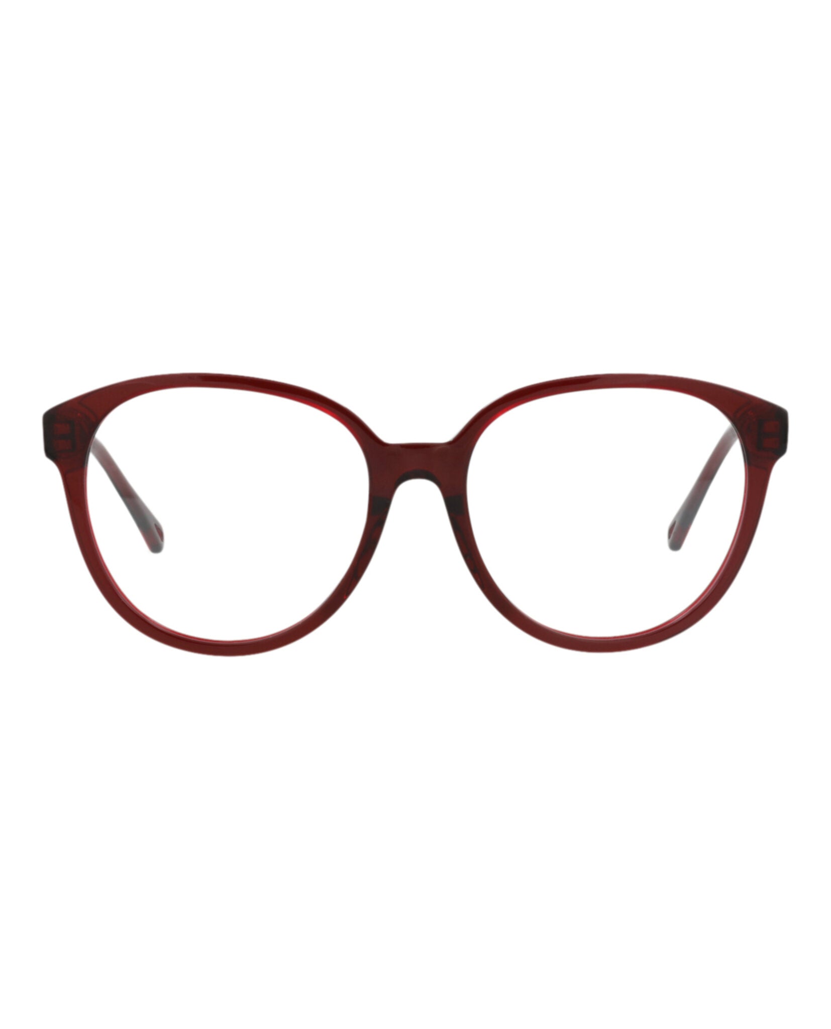 Chloé Chloé Womens Round/Oval Burgundy Burgundy Transparent Fashion Designer Eyewear